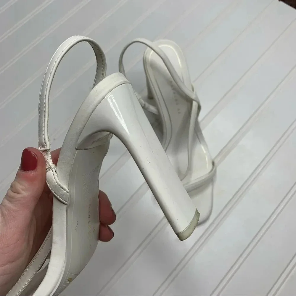 Zara Square Heel Strappy Sandals - Picture 8 of 9